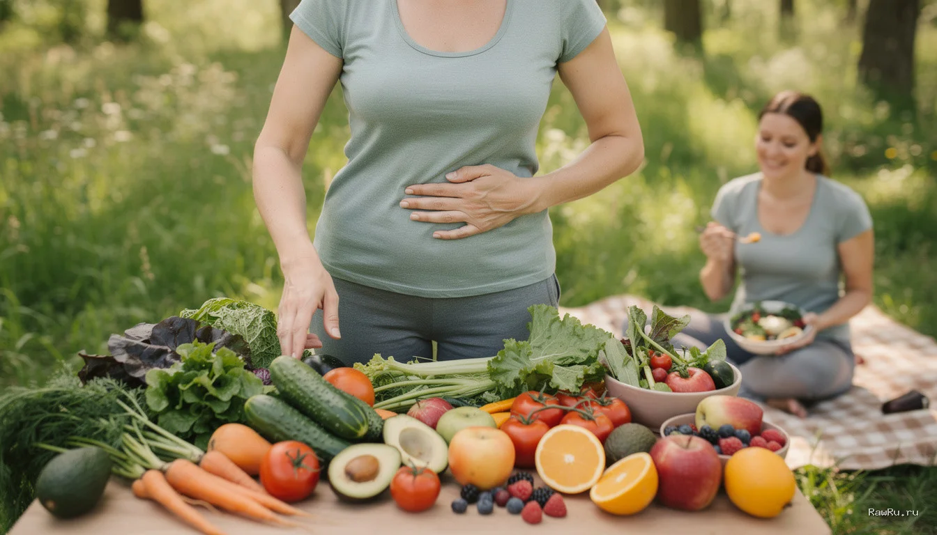 Вздутие живота на сыроедении: причины, мифы и пошаговый план комфортного перехода