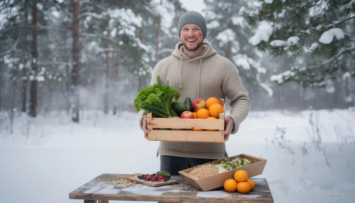 Сыроедение зимой в России: Как не мерзнуть и сохранить бодрость в -20°C