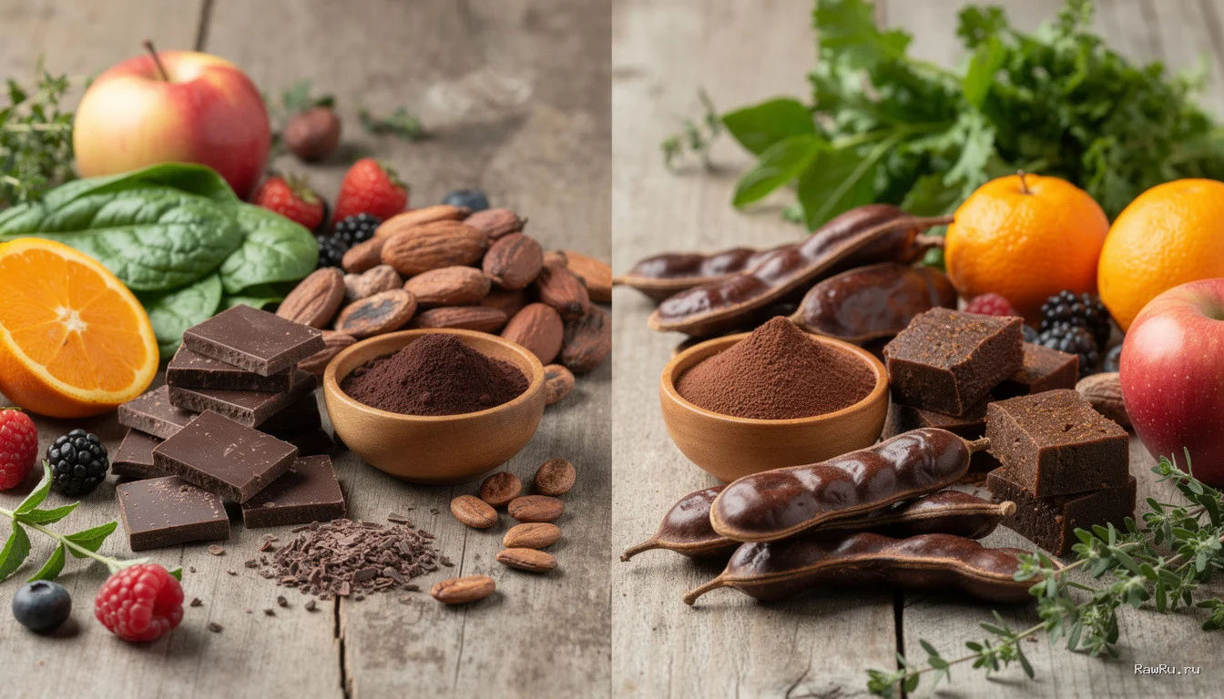 Сырое какао против кэроба: битва за звание лучшего десерта на живом питании