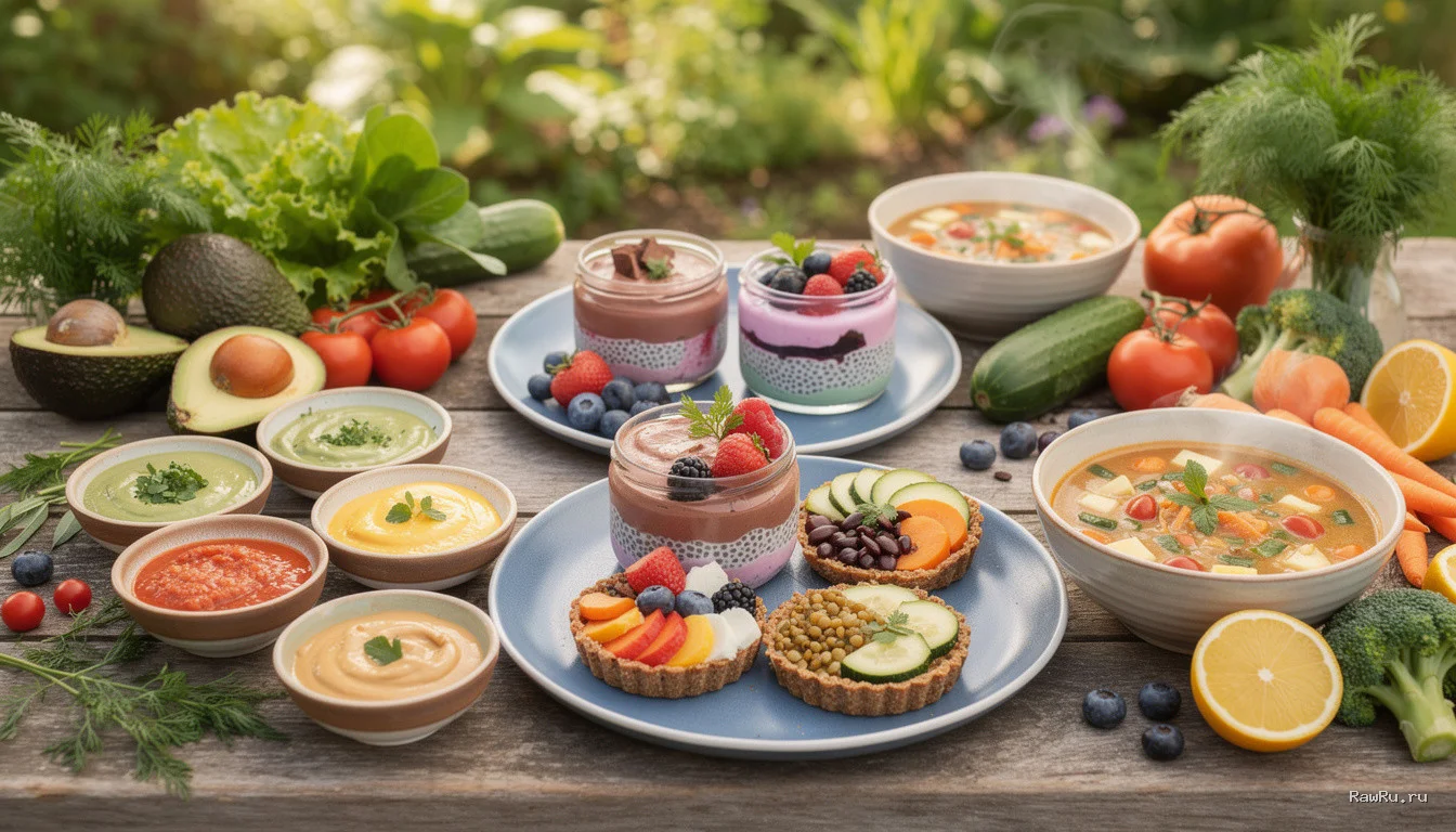 Веган десерты, соусы и супы: секреты живой кухни без продуктов животного происхождения