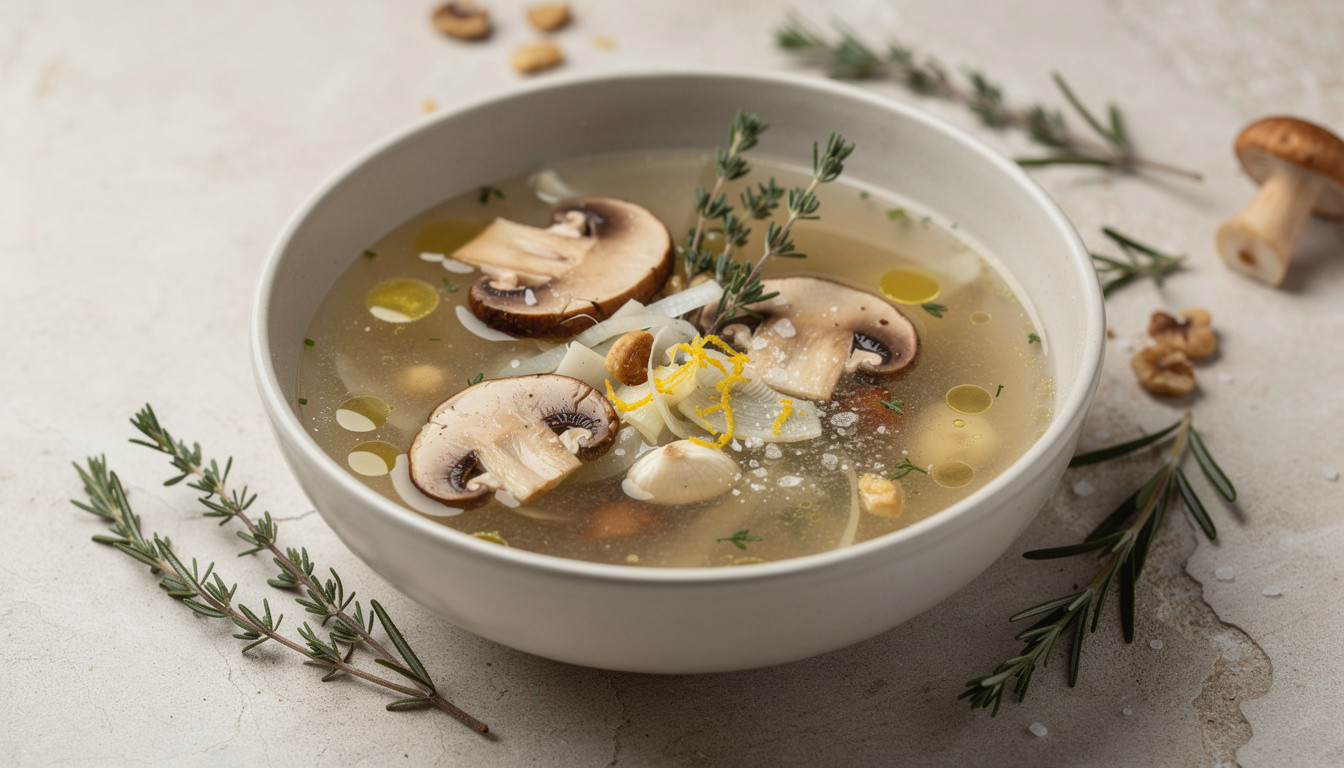 Сыроедческий грибной суп из белых грибов с лесными травами - сыроедческий рецепт