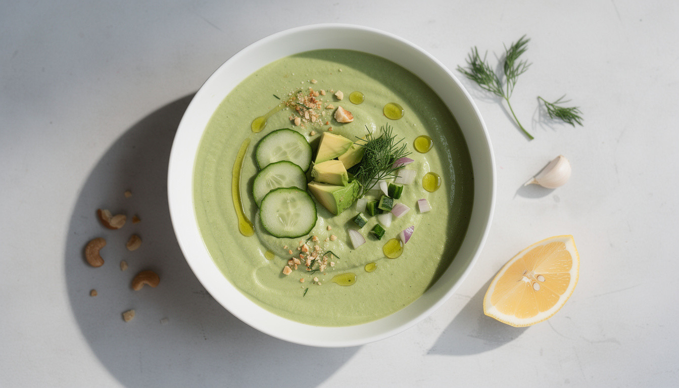 Сыроедческий огуречный суп с укропом: рецепт живой кухни - сыроедческий рецепт