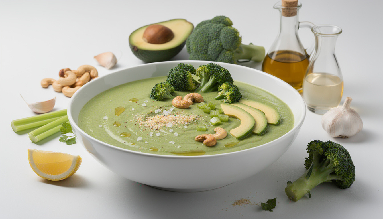 Сыроедческий крем-суп из брокколи и кешью: рецепт живой кухни