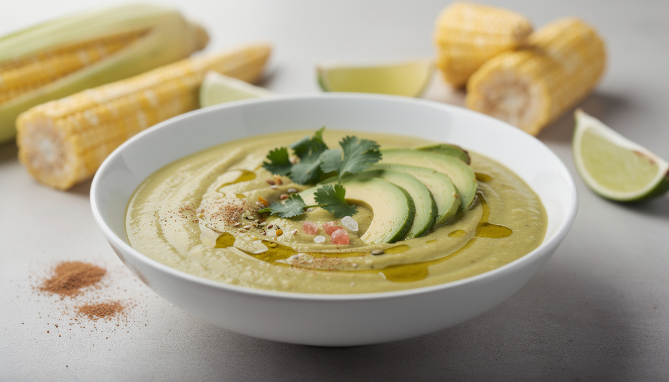 Сыроедческий суп из молодой кукурузы с кинзой: живой рецепт