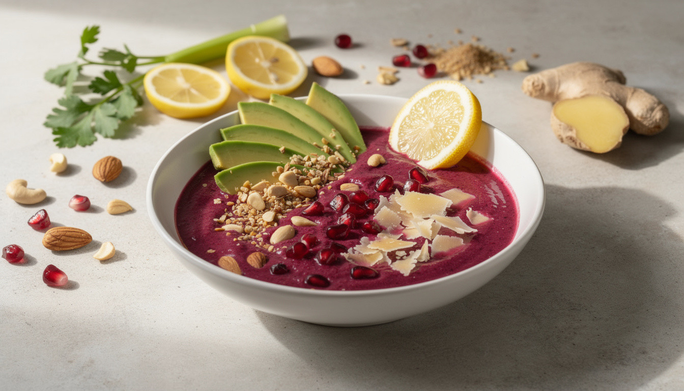 Сыроедческий суп из свеклы и граната: рецепт живой кухни - сыроедческий рецепт