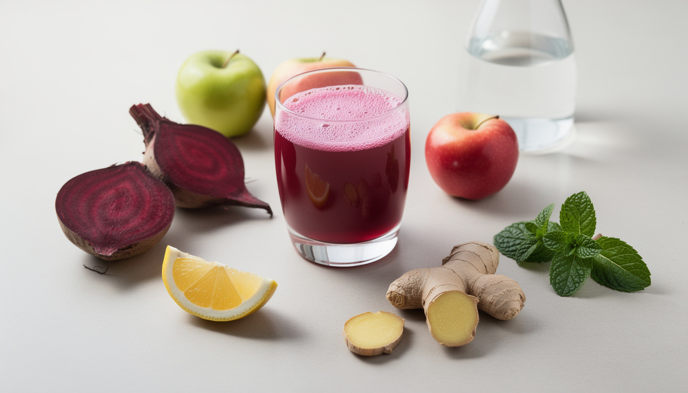 Энергетический сыроедческий напиток из свеклы, яблока и лимона - сыроедческий рецепт