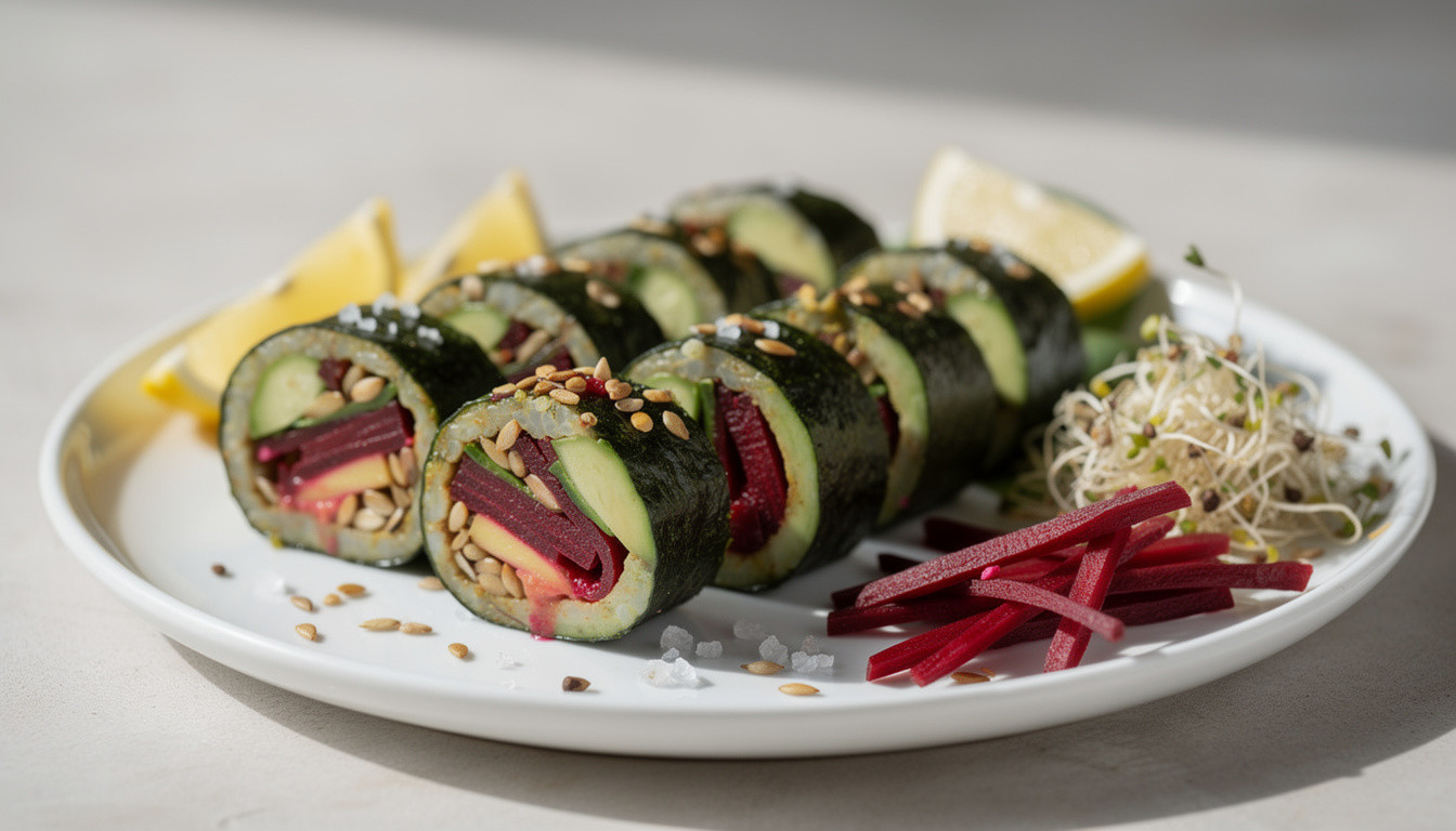 Рецепт сыроедческих роллов со свеклой и авокадо: живая кухня - сыроедческий рецепт