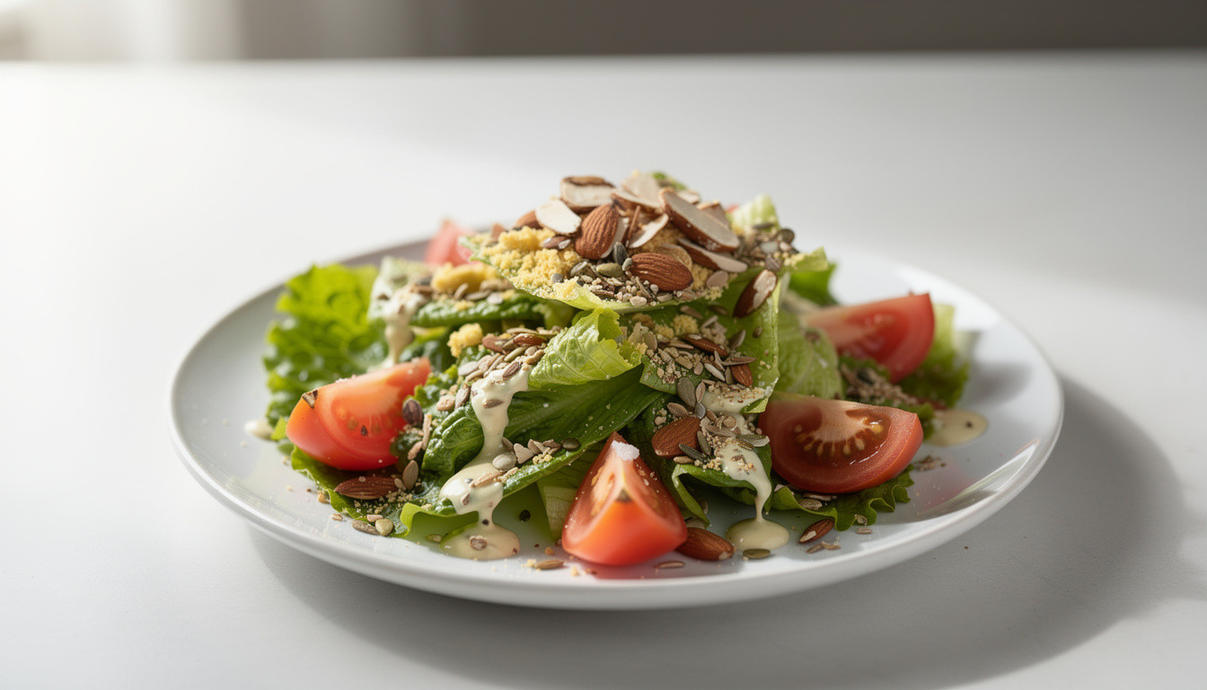 Сыроедческий Цезарь: живой рецепт с соусом из кешью - сыроедческий рецепт