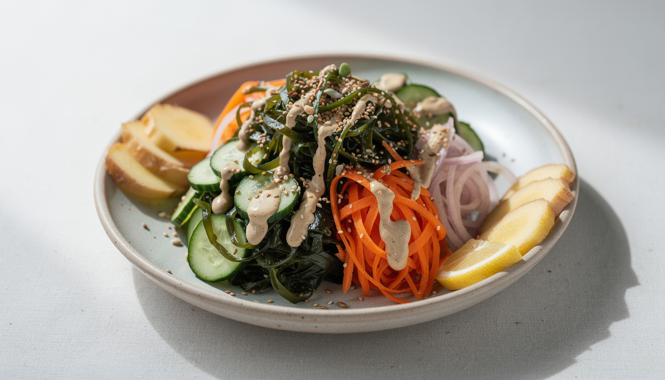 Рецепт сыроедческого морского салата с вакаме и тахини: живая кухня - сыроедческий рецепт