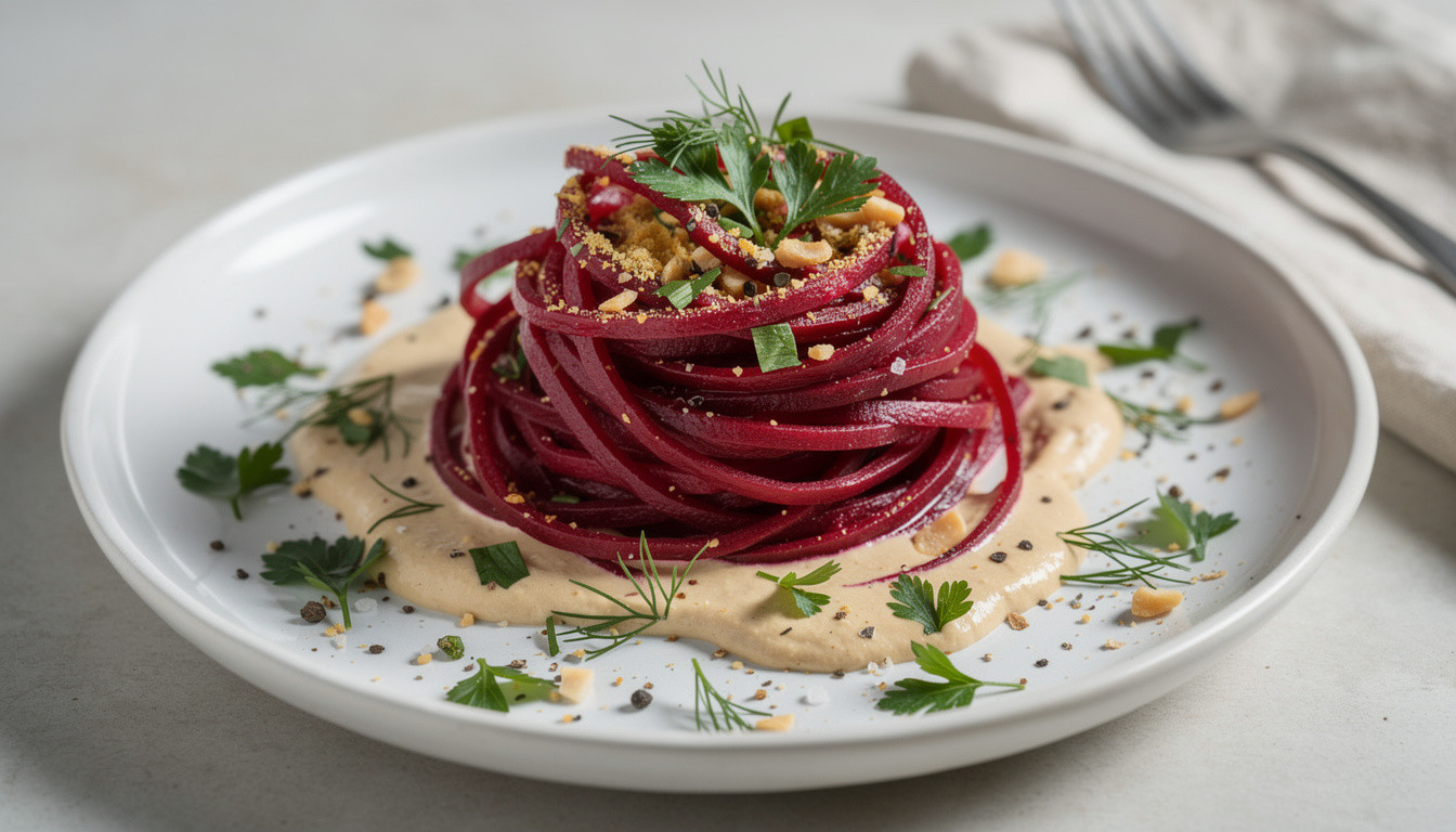 Сыроедческая паста из свеклы с соусом из кешью: живой рецепт - сыроедческий рецепт