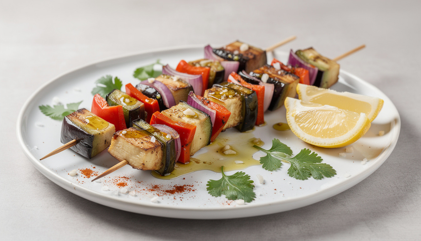 Сыроедческий кебаб из баклажана на шпажках: рецепт живой кухни - сыроедческий рецепт