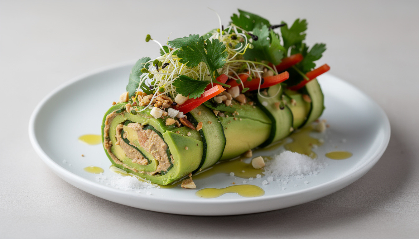 Сыроедческие рулеты из салата с ореховым паштетом и авокадо - сыроедческий рецепт