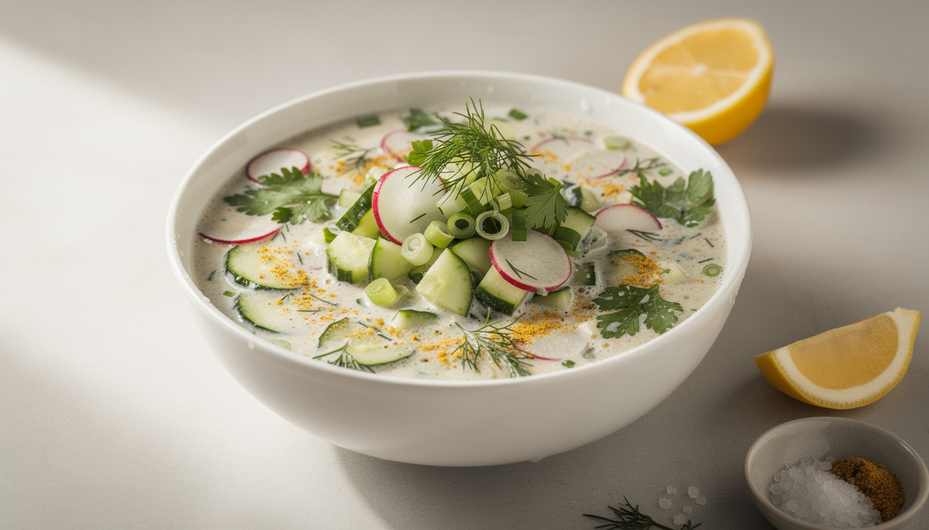 Сыроедческая окрошка на миндальном молоке: рецепт живой кухни - сыроедческий рецепт