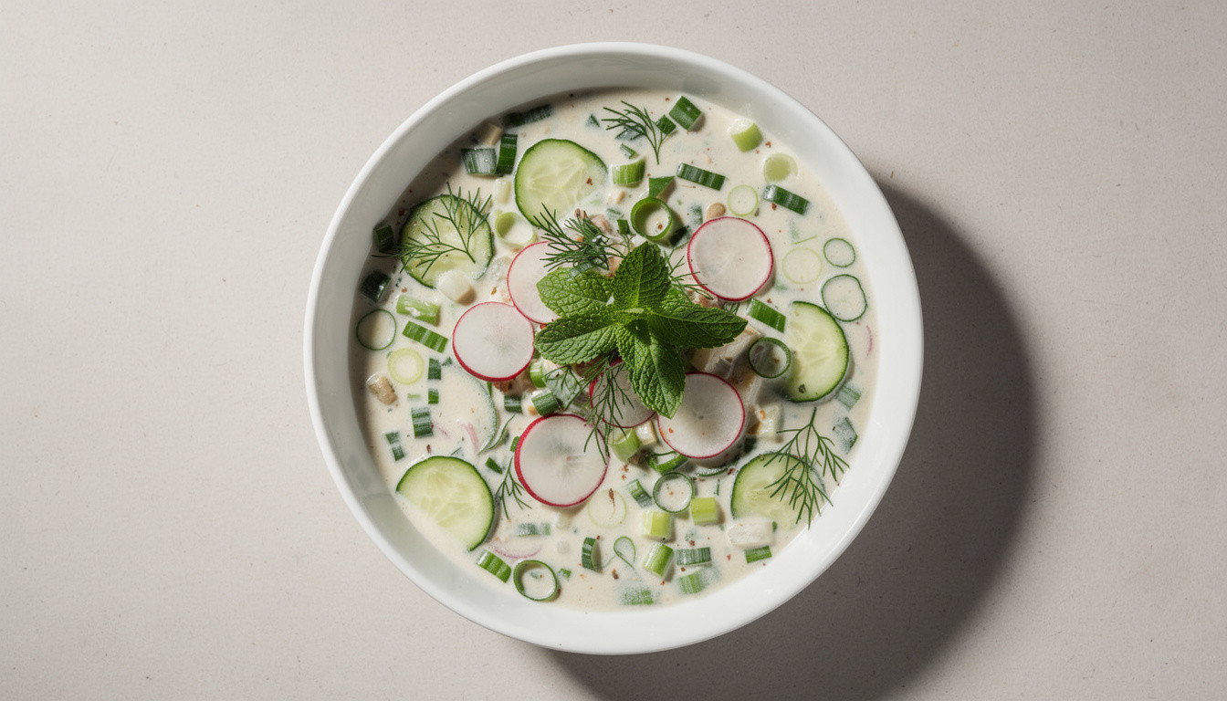 Сыроедческая окрошка на кефире из кешью: рецепт живой кухни - сыроедческий рецепт