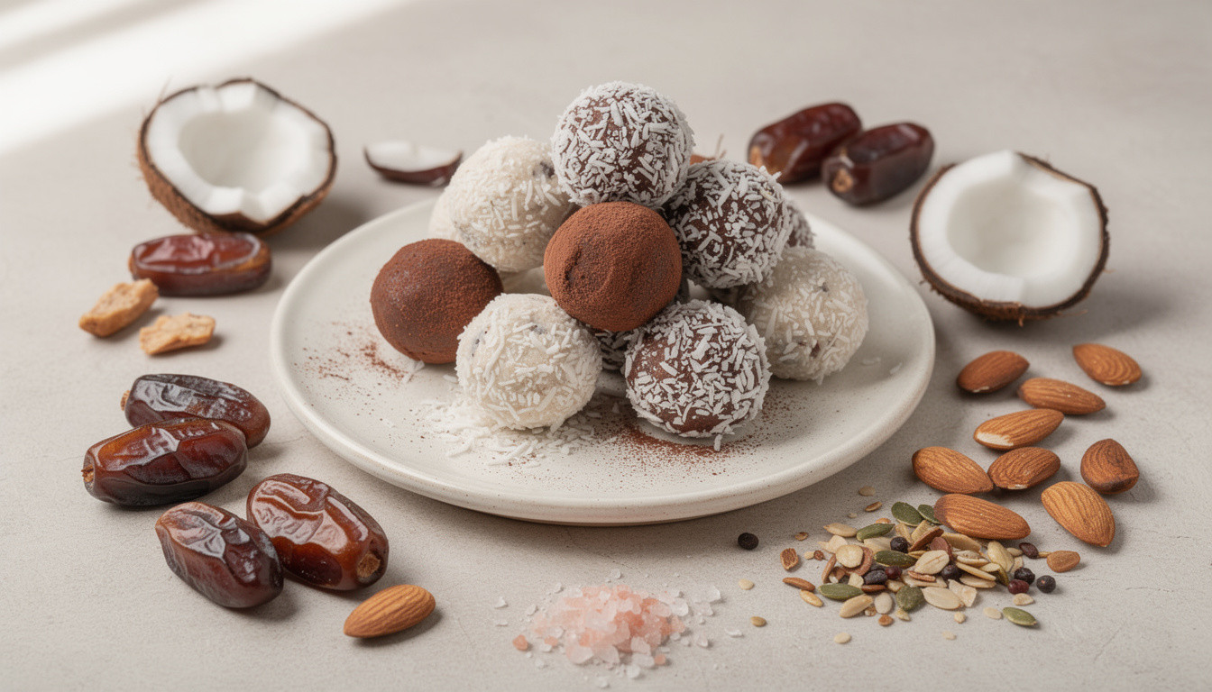 Сыроедческие кокосовые конфеты с финиками и какао: живой рецепт - сыроедческий рецепт