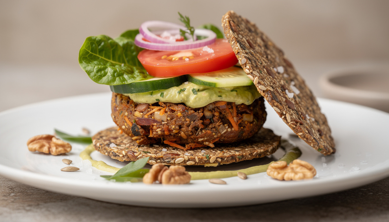 Сыроедческий бургер с грецкими орехами: рецепт живой кухни - сыроедческий рецепт