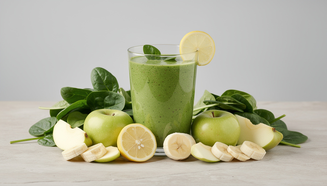 Рецепт сыроедческого зеленого смузи «Детокс» со шпинатом - сыроедческий рецепт