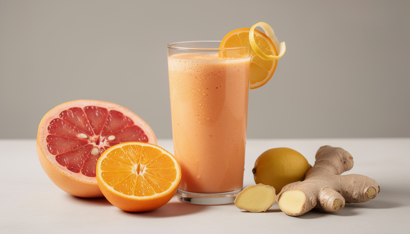 Рецепт сыроедческого цитрусового смузи с имбирем: живая энергия - сыроедческий рецепт