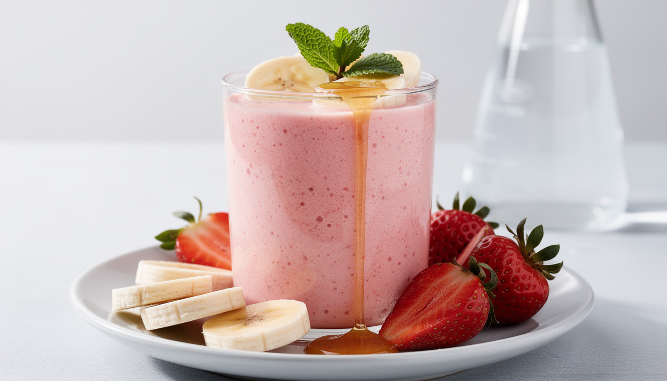 Клубнично-банановый смузи: рецепт живой кухни и детокса - сыроедческий рецепт