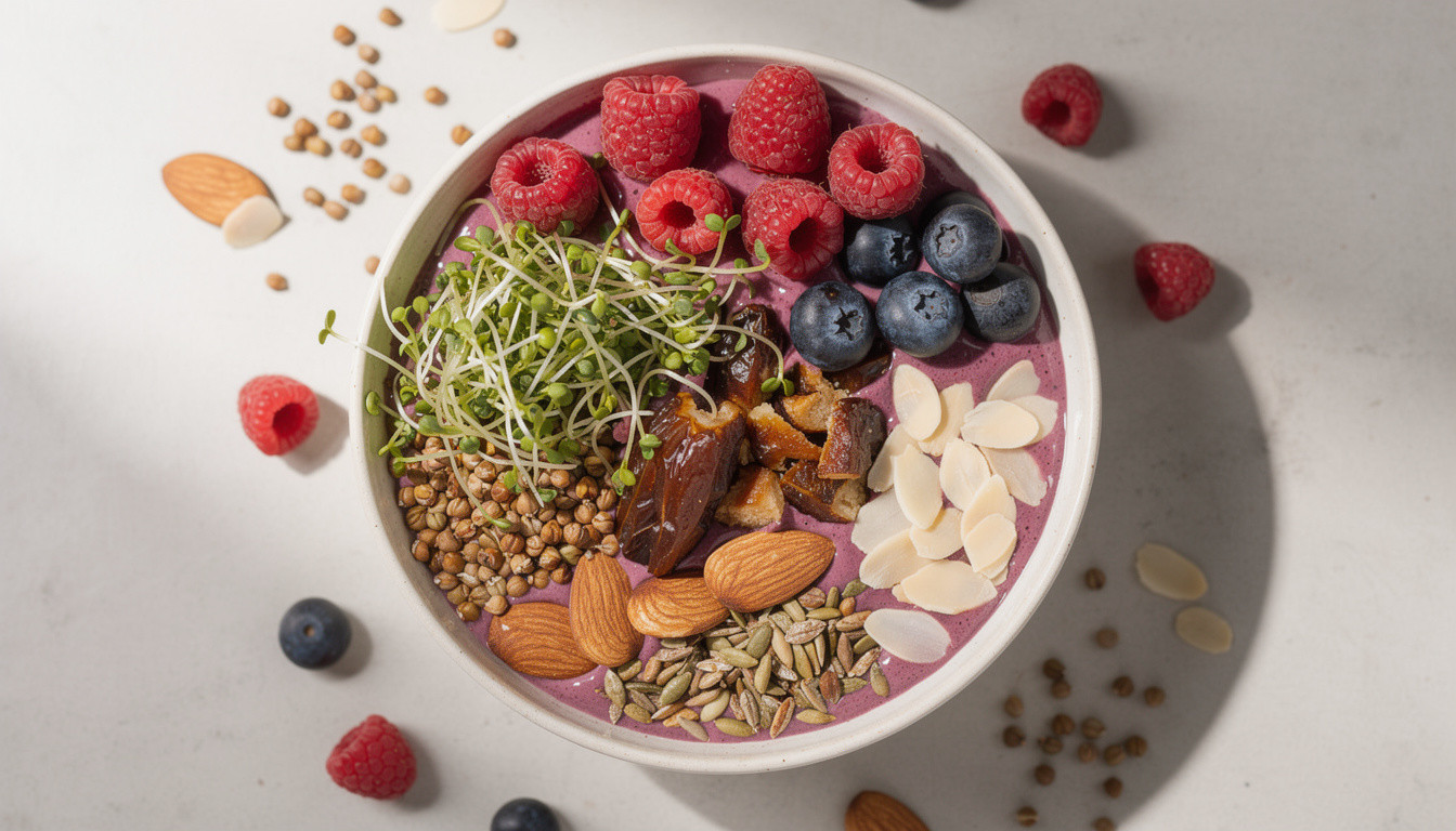 Сыроедческий Сыроедческий ягодный смузи-боул с пророщенной зеленой гречкой